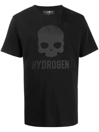 Hydrogen Icon Skull Cotton Jersey T-shirt In Black