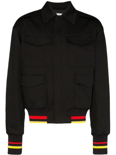 Jw Anderson Quilted Cotton Canvas Bomber Jacket In Black