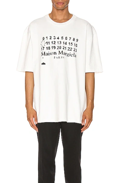 Maison Margiela Oversize Logo Heavy Jersey T-shirt In Off White