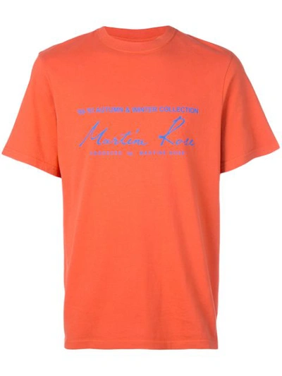 Martine Rose Logo Print Cotton Jersey T-shirt In Orange