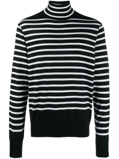 Takahiromiyashita The Soloist Striped Turtle-neck Sweater In Black