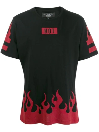 Hydrogen Hot Cotton Jersey T-shirt In Black