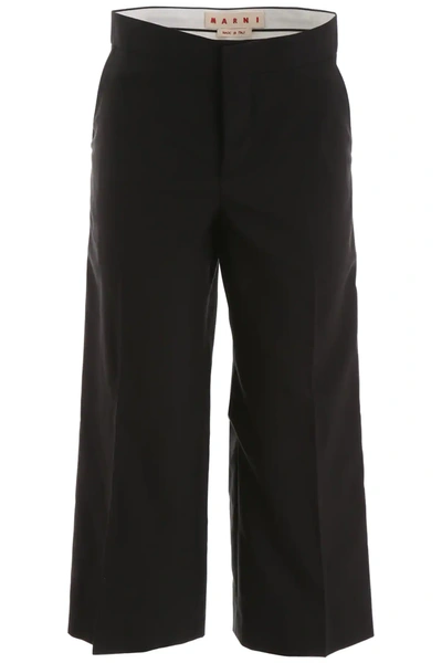 Marni Cropped Trousers In Black