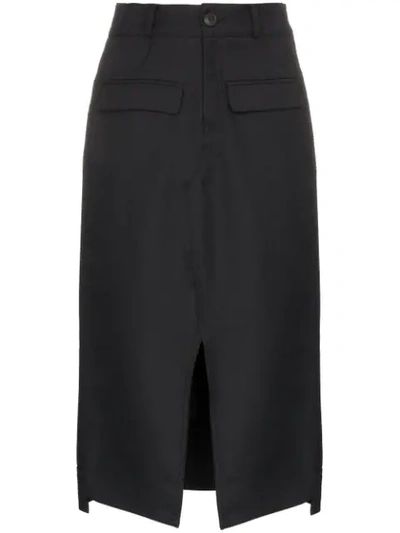 Sjyp High-waisted Pencil Skirt In Black