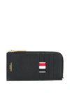 Thom Browne Half Zip-around Wallet In Black