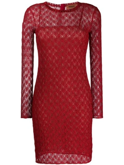 Missoni Fine Knit Dress In Red