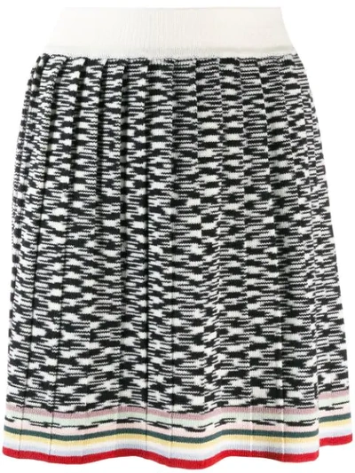 Missoni Striped A Line Wool Knit Mini Skirt In Multicolor