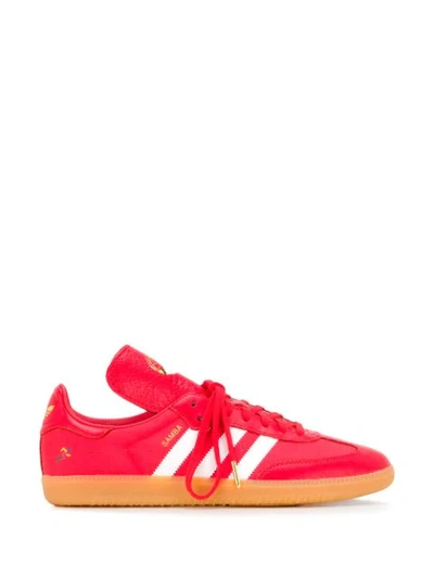 Adidas Originals Samba Leather Trainers In Red