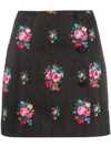 Msgm Flower Print Mini Skirt In 99 Black