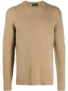 Roberto Collina Long-sleeve Fitted Sweater In Brown