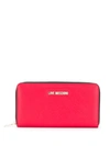 Love Moschino Logo Plaque Purse In Red