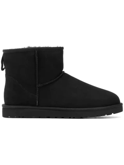 Ugg Classic Heritage Suede & Shearling Classic Mini Bomber Boots In Black |  ModeSens