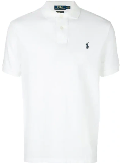 Polo Ralph Lauren Classic Slim Fit Cotton Piqué Polo Shirt In White