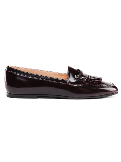 Tod's Fringe Loafer In Dark Violet