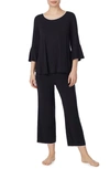 Kate Spade Bell Cuff Pajamas In Black