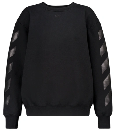Off-white Printed Cotton-jersey Sweatshirt In Black