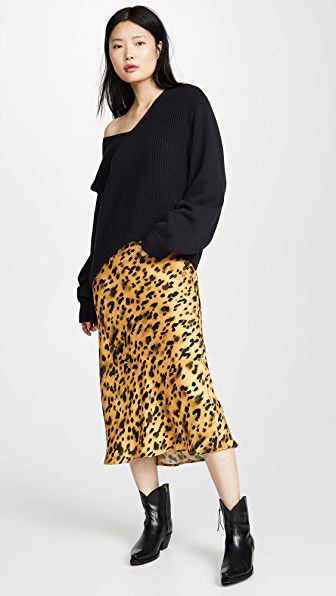 anine bing leopard skirt