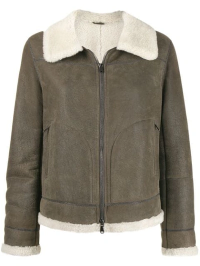 Brunello Cucinelli Shearling Jacket In Neutrals