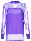 Emilio Pucci Translucid Silk Blouse In Purple