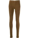 Joseph Suede Stretch Leggings In Brown