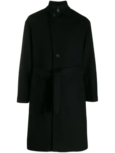 Hevo Belted Trench Coat In Black
