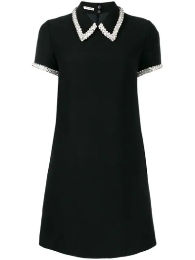 Miu Miu Embellished Collar Dress - Black