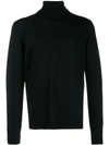 Roberto Collina Roll-neck Fitted Sweater In Black