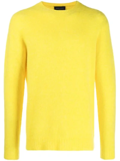 Roberto Collina Long-sleeve Fitted Sweater In Yellow