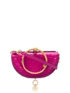 Chloé Small Nile Embossed Croco Minaudiere In Pink