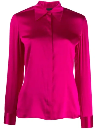 Pinko Pointed Collar Shirt In Q04 Fuxia