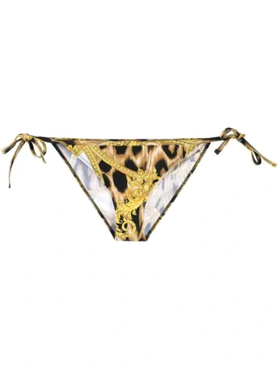 Versace Baroque Print Bikini Bottoms In Black