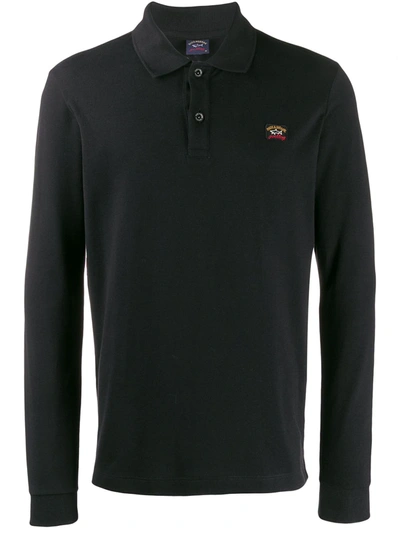 Paul & Shark Logo Embroidered Polo Shirt In Negro
