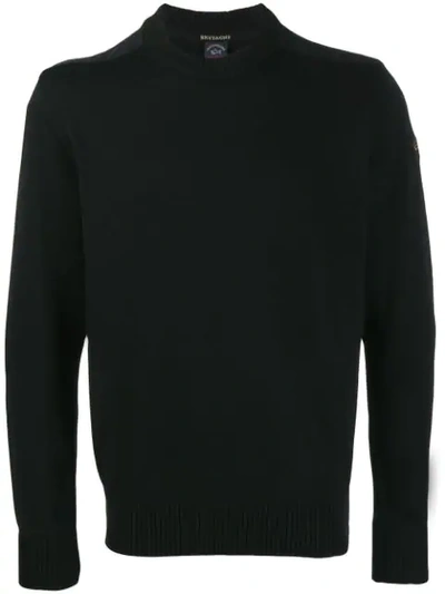 Shop Paul & Shark Logo Embroidered Sweatshirt In Black