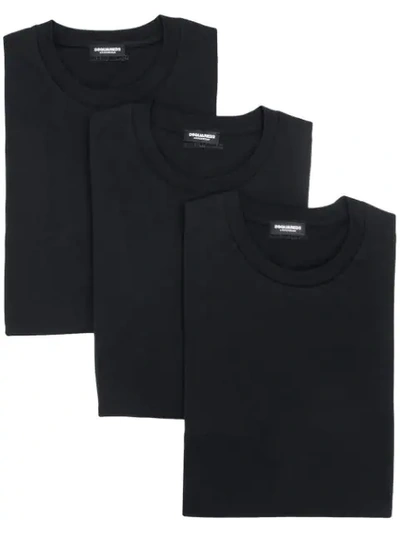 Dsquared2 Pack Of 3 T-shirts In Black