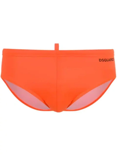 Dsquared2 Icon Swim Trunks In Orange