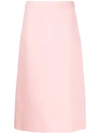Prada Midi A-line Skirt In Pink