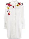 Blumarine Floral Embroidered Shirt In White