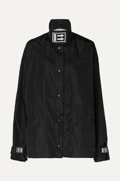 Off-white Snap Fastening Lightweight Jacket In Black
