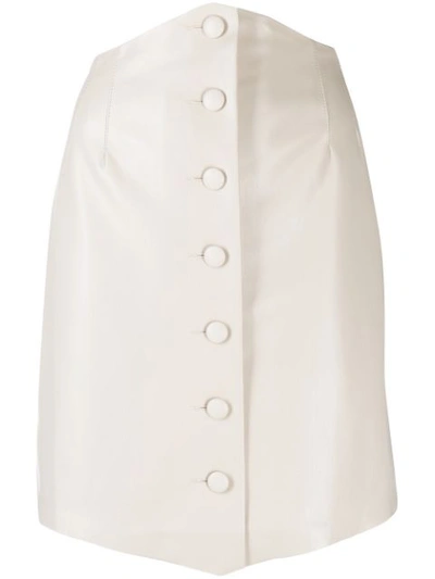 Nanushka Button-up Mini Skirt In Neutrals