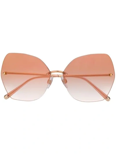 Dolce & Gabbana Oversized Sunglasses In Gold