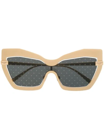 Dolce & Gabbana Dot Pattern Sunglasses In Gold