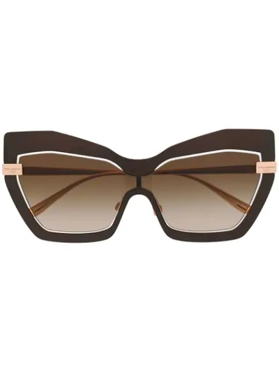 Dolce & Gabbana Cat Eye Frame Sunglasses In Brown