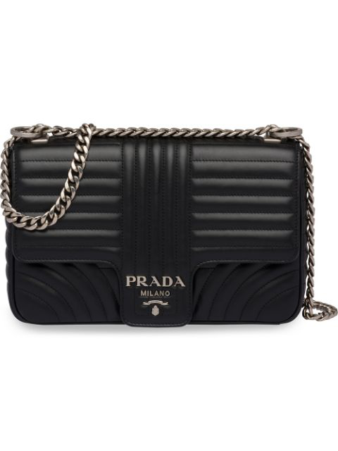 prada diagramme large leather shoulder bag