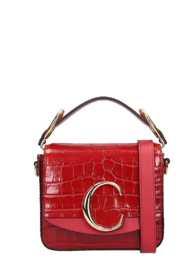Chloé Chloe C Small Shoulder Bag In Red Leather