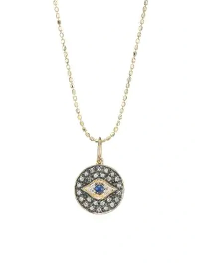Sydney Evan Women's Diamond & 14k Gold Small Evil Eye Medallion Pendant Necklace