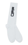 Off-white Logo Print Crew Socks In White