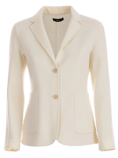 Theory Single Breasted Blazer In White