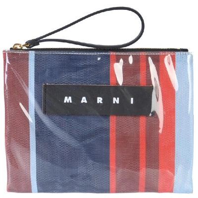 Marni Striped Wristlet Clutch Bag In Multi