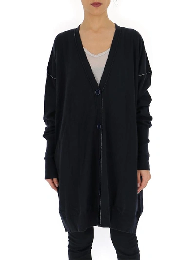 Mm6 Maison Margiela Oversize Knitted Cardigan In Navy