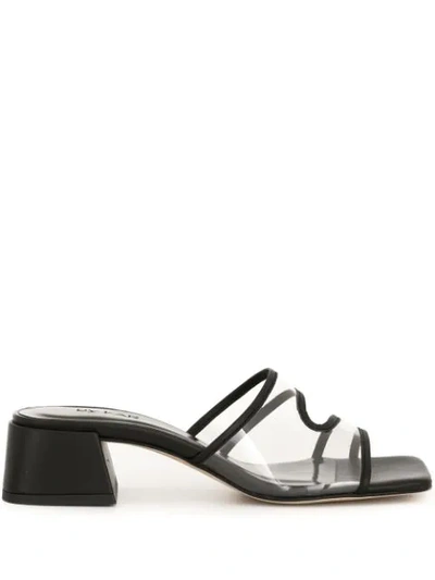 By Far Lola Leather And Pvc Sandals In Black